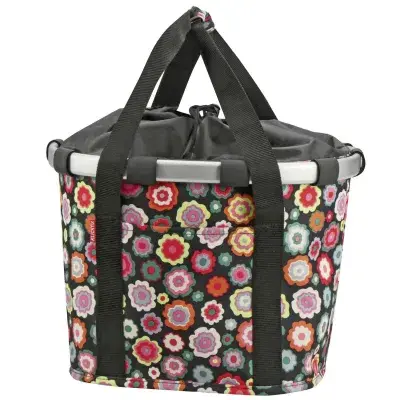 KLICKfix Reisenthel Bikebasket Happy Flowers – Stylischer Fahrradkorb