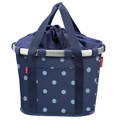 KLICKfix Reisenthel Bikebasket Mixed dots blue – Stylischer Fahrradkorb