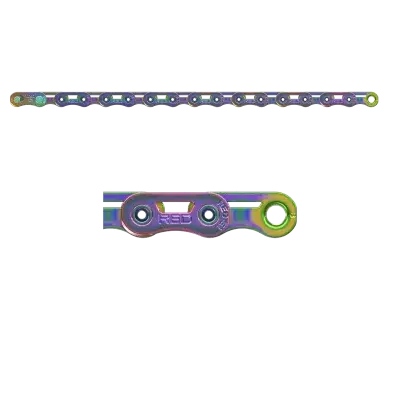 SRAM RED AXS E1 12-fach Fahrradkette, 126 Glieder, Rainbow-Design, PowerLock