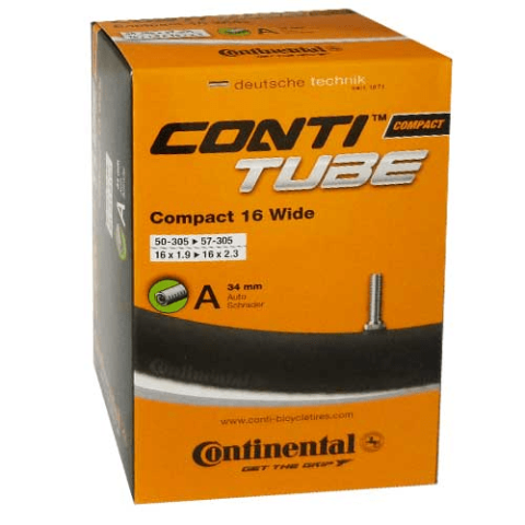 Conti Fahrradschlauch Compact 16 wide 50-57/305 16x1.9-2.3 Schrader-Ventil A34