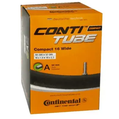 Conti Fahrradschlauch Compact 16 wide 50-57/305 16x1.9-2.3 Schrader-Ventil A34