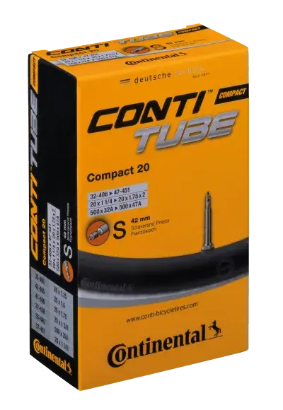 Conti Fahrradschlauch Compact 20 32-47/406-451 20x1 1/4-1.75x2 Presta-Ventil S42