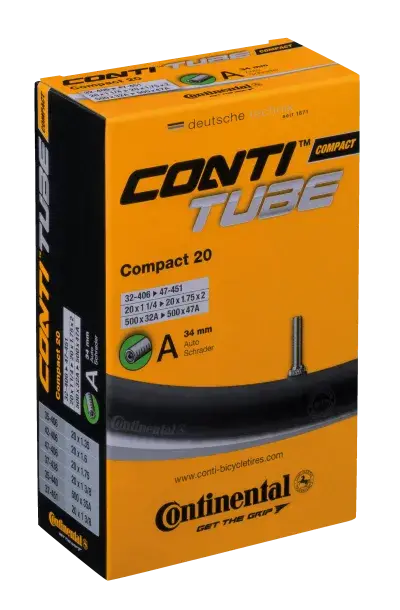 Conti Fahrradschlauch Compact 20 32-47/406-451 20x1 1/4-1.75x2 Schrader-Ventil A34