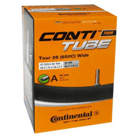 Conti Fahrradschlauch TOUR 26 wide (650C) 47-62/ 559 - 26x1.75 - 2.5 Schrader-Ventil A40
