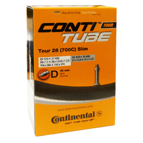 Conti Fahrradschlauch TOUR 28 slim (700C) 28-37/622-642 - 28x1.1 - 1 5/8x1 3/8 Dunlop-Ventil D40
