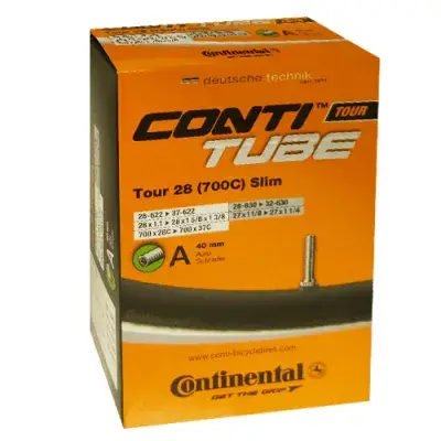Conti Fahrradschlauch TOUR 28 slim (700C) 28-37/622-642 - 28x1.1 - 1 5/8x1 3/8 Schrader-Ventil A40