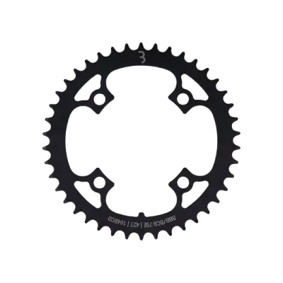 BBB BCR-75E E-Bike Kettenbatt, 4-Arm-Chainring aus Stahl, Schwarz, 104mm 42