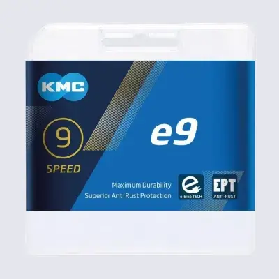 KMC e9 EPT E-Bike Kette – 9-fach, 136 Glieder, 6,6 mm, silber