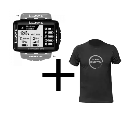 Lezyne Mega XL GPS – High-Performance Fahrradcomputer inkl. T-Shirt