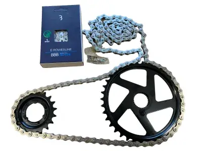 Kalkhoff Raleigh Impulse Kettensatz Kette antirost verstärkt Kettenrad 19 Ritzel