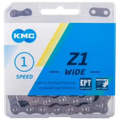 KMC Fahrradkette Z1 Wide EPT 128 Glieder 1-fach E-Bike Antirost Silber