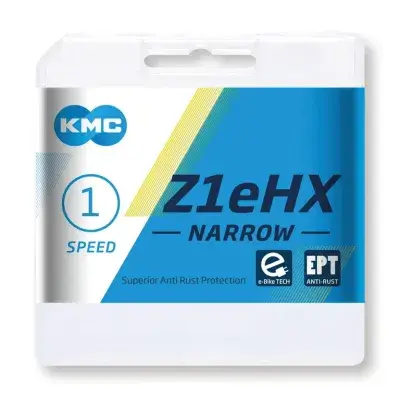 KMC E-Bike Kette Z1 eHX Narrow 128 Glieder– Hochleistungskette für E-Bikes