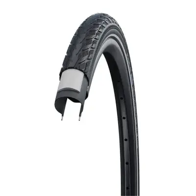 Schwalbe Delta Cruiser Plus PunctureGuard E-25 Reifen – 40-635, Draht, Reflex, Schwarz