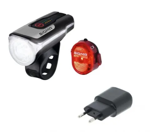 Sigma LED-Akku-Beleuchtungs-Set Aura 80 USB inkl Nugget II StVZO inkl. USB-Ladestecker…