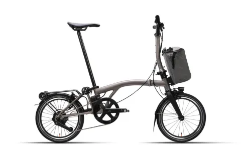 Brompton New T line Electric Mid - 16 Zoll 345Wh 4K Faltrad - Blasted Titanium
