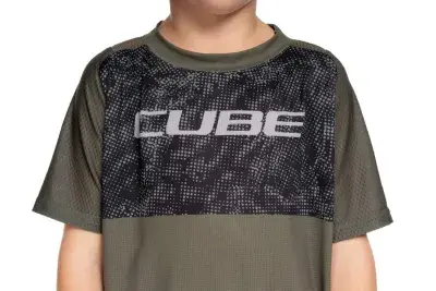 Cube Rookie TM Kinder Fahrrad Trikot kurz reed grün 2026 - Größe: XS (98/104)