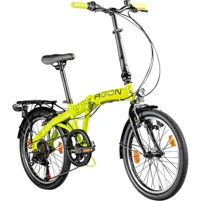 Agon Parklane Klapprad 150 - 185 cm Klappfahrrad mit 6 Gängen Fahrrad Faltrad mit Beleuchtung StVZO…