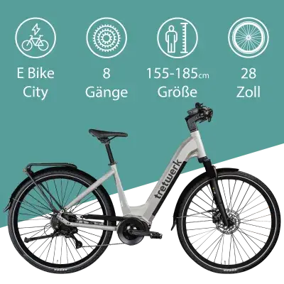Tretwerk Amber E Bike Damen 28 Zoll Elektrofahrrad 155 - 185 cm Hollandrad Tiefeinsteiger mit 9…