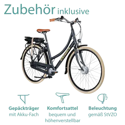 Tretwerk Aurora E Bike 28 Zoll Pedelec Damen Herren 155-185 cm Elektrofahrrad 522 Wh E Fahrrad…
