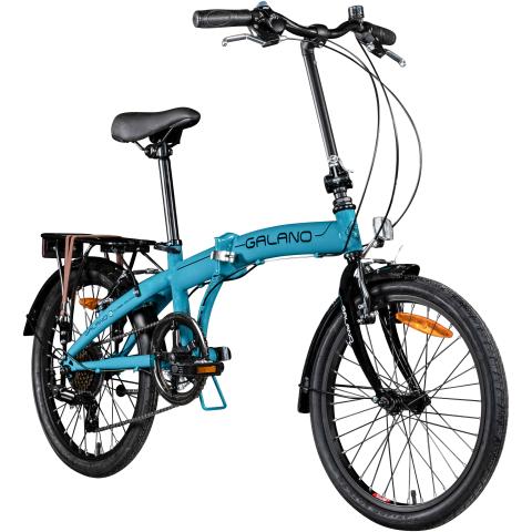 Galano Metropolis Klapprad 20 Zoll für Erwachsene 155 - 180 cm Faltrad mit 6 Gängen Klappfahrrad…