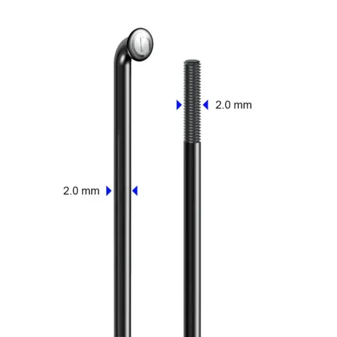 cnSpoke Speiche STD14C 294mm Ø=2,0mm 95° schwarz 100 Stück Edelstahl ohne Nippel