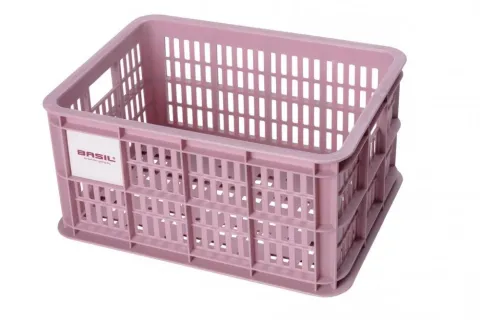 Basil Fahrradkiste S, 17,5L, rosa, recycelter Kunststoff, 39x29x20cm, kompatibel mit MIK/Racktime,…