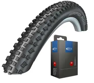 Schwalbe Reifen Rapid Rob Schwarz / Schwarz/Weiß 26" 27,5" 29" - Schwarz / 26" | 26 x 2,10 | 54-559…