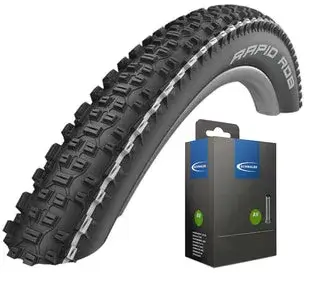 Schwalbe Reifen Rapid Rob Schwarz / Schwarz/Weiß 26" 27,5" 29" - Schwarz/Weiß / 26" | 26 x 2,25 |…