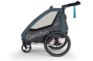 Qeridoo QUPA 2 2023 Kinder Fahrradanhänger Grün/Blau/Grau - Blue (Blau)