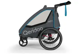 Qeridoo QUPA 2 2023 Kinder Fahrradanhänger Grün/Blau/Grau - Blue (Blau)