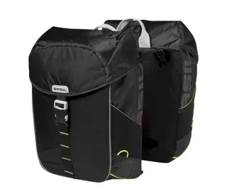 Basil Doppeltasche Miles Schwarz mit Universal Befestigung 34 L