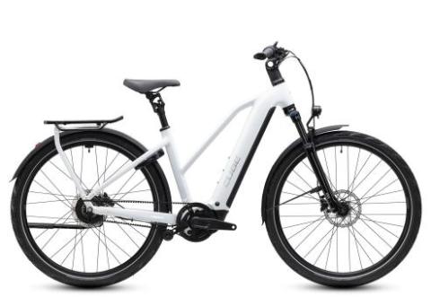 Cube Kathmandu Hybrid Deluxe Pro 800 Trapez 2027 | metallicwhite´n´chrome | 50 cm | E-Cityräder