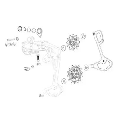 Hinterer Umwerferkäfig mit Schraube Sram Xplr Etap Axs