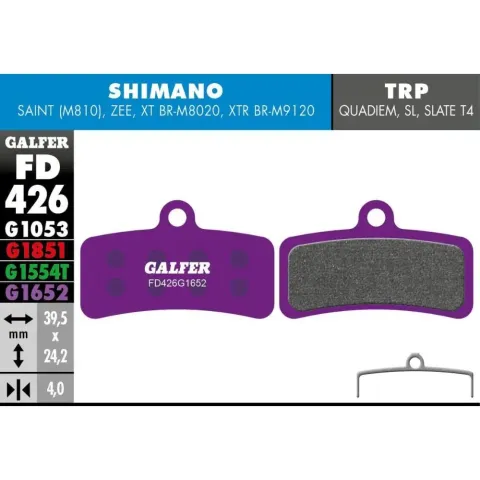 Bremsbelag Galfer Shimano Saint 810, Zee