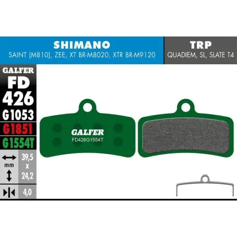 Bremsbelag Galfer Shimano Saint 810, Zee