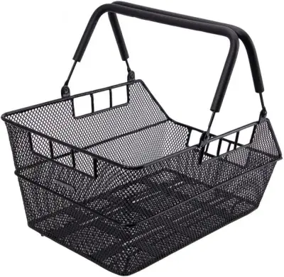 Retoure: CONTEC Hinterradkorb Mocca Multi, schwarz, 45x31x22 cm, engmaschiger Stahl, mit…