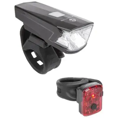 M-WAVE Atlas K 15 USB Akku-Fahrradlicht-Set, 70 lm, 30/15 Lux, 1200 mAh, StVZO-zugelassen,…