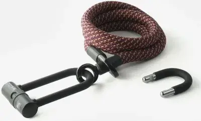 Texlock Bügelschloss mit Textilseil eyelet 160 U/X-lock L chateau red