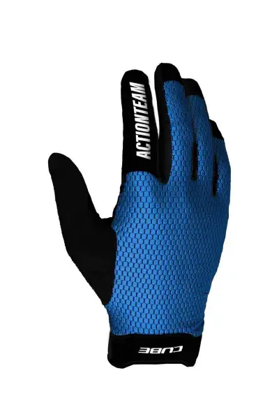Cube Gravity X Actionteam Fahrrad Handschuhe lang blau / schwarz 2027 - Größe: XXL (11)