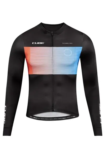 Cube Teamline Fahrrad Trikot lang schwarz/blau/rot 2027 - Größe: L (50/52)