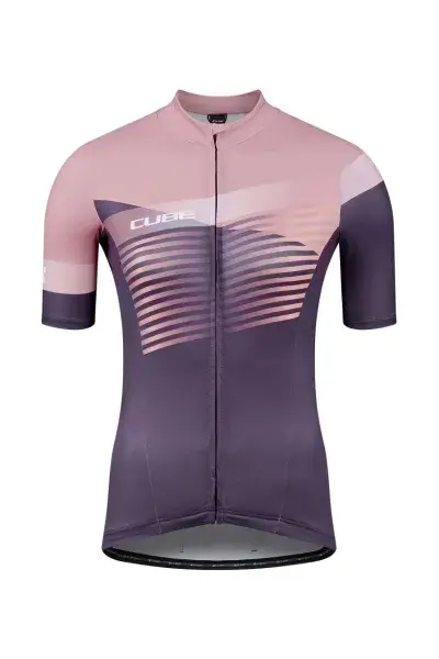 Cube Teamline Damen Fahrrad Trikot kurz lila/rosa 2027 - Größe: S (36)