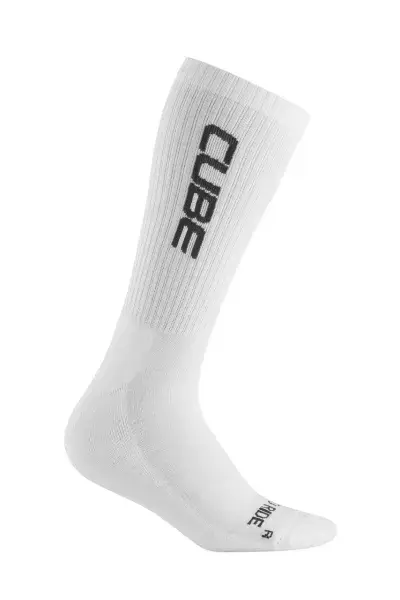 Cube After Race Logo High Cut Fahrrad Socken weiß 2027 - Größe: 36-39