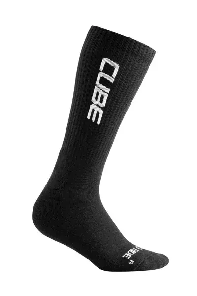 Cube After Race Logo High Cut Fahrrad Socken schwarz/weiß 2027 - Größe: 36-39