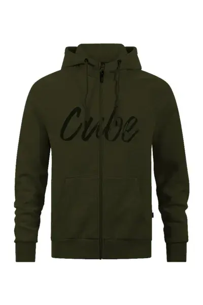 Cube Organic Zip Hoodie Freizeit Pullover olive grün 2027 - Größe: M (46/48)