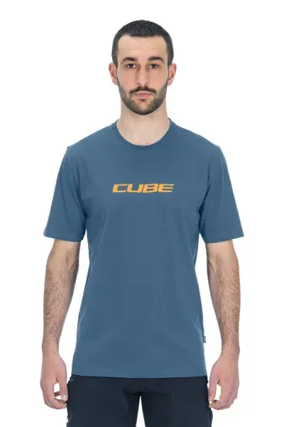 Cube Organic Mountains Freizeit T-Shirt blau 2023 - Größe: XXXL (58/60)