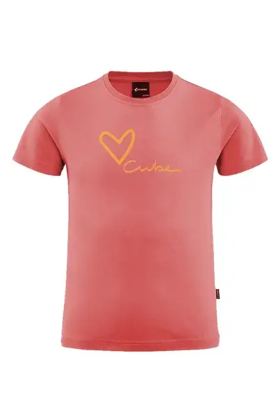 Cube Organic Rookie Bicycle Love Kinder Freizeit T-Shirt coral rot 2027 - Größe: S (110/116)