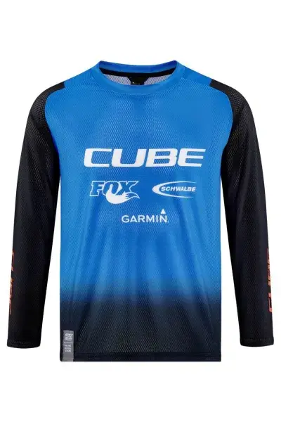 Cube Vertex Rookie X Actionteam Kinder Fahrrad Trikot lang schwarz/blau 2027 - Größe: XL (146/152)
