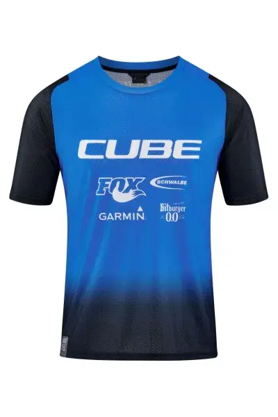 Cube Vertex X Actionteam Fahrrad Trikot kurz schwarz/blau 2026 - Größe: M (46/48)