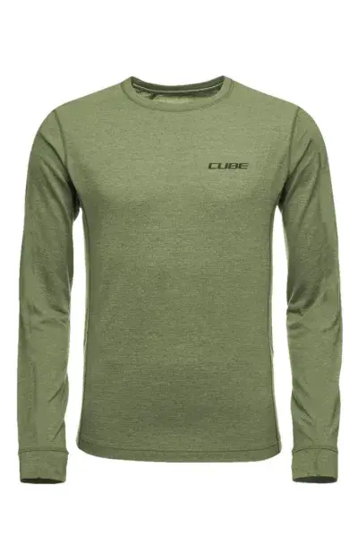 Cube ATX Utility Fahrrad Trikot lang olive grün 2027 - Größe: M (46/48)