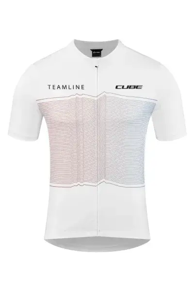 Cube Teamline Cmpt Fahrrad Trikot kurz weiß 2027 - Größe: L (50/52)